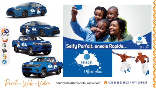 Campagne Telecel avec véhicules habillés